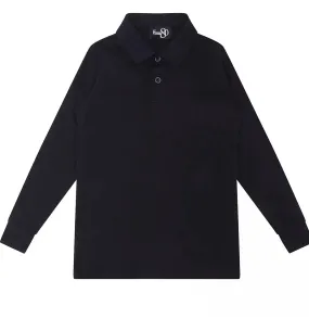 1880 Club Boys Navy Long Sleeve Polo