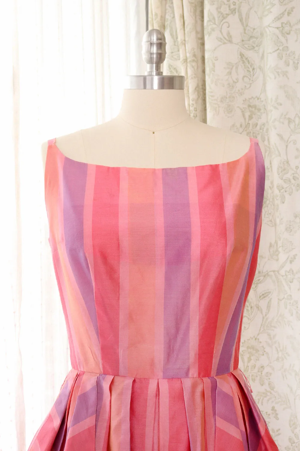 1950s Candy Stripe Pocket Dress M