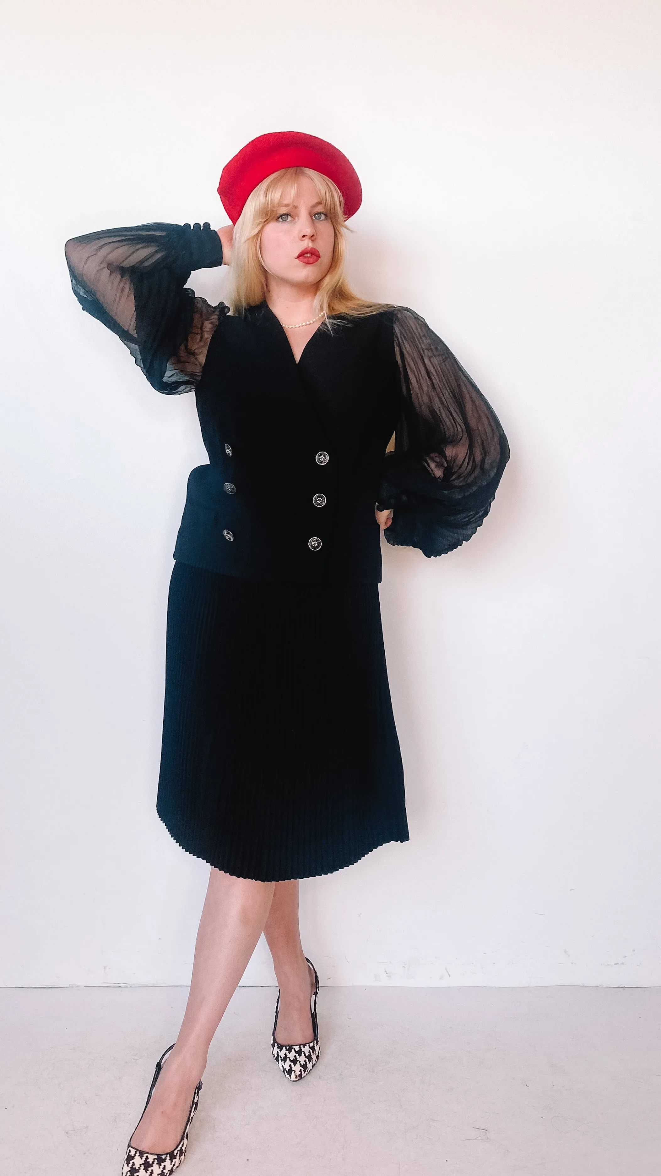 1960s Norman Norell Double-breasted Jacket & Shift Dress Set, sz. M