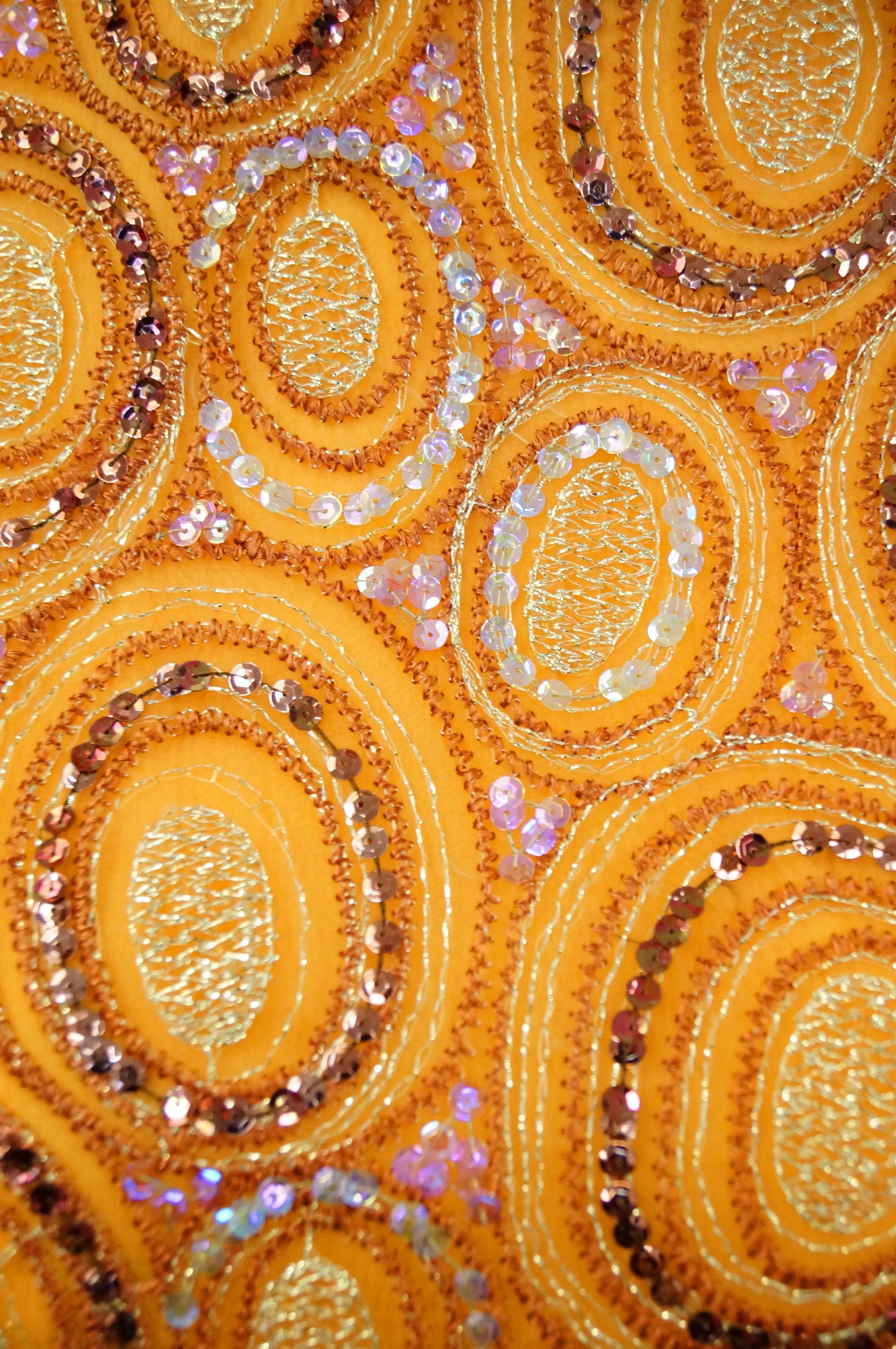 1960s Tangerine Sequin Dream Cocktail Dress