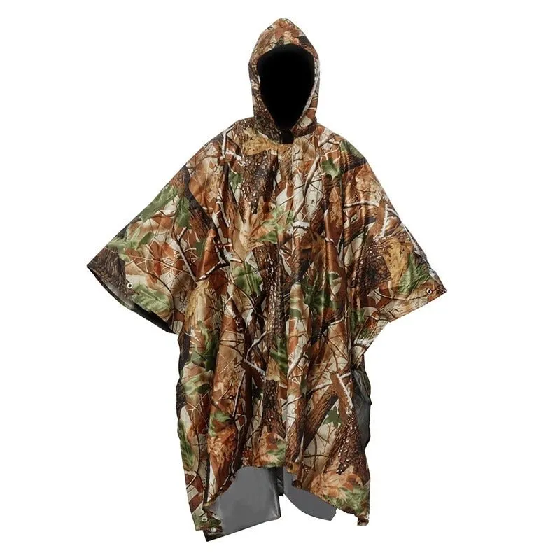 3 In 1 Outdoor Military Waterproof Rain Coat - Lightweight Reusable Camping Hiking Raincoat Poncho for Men and Women