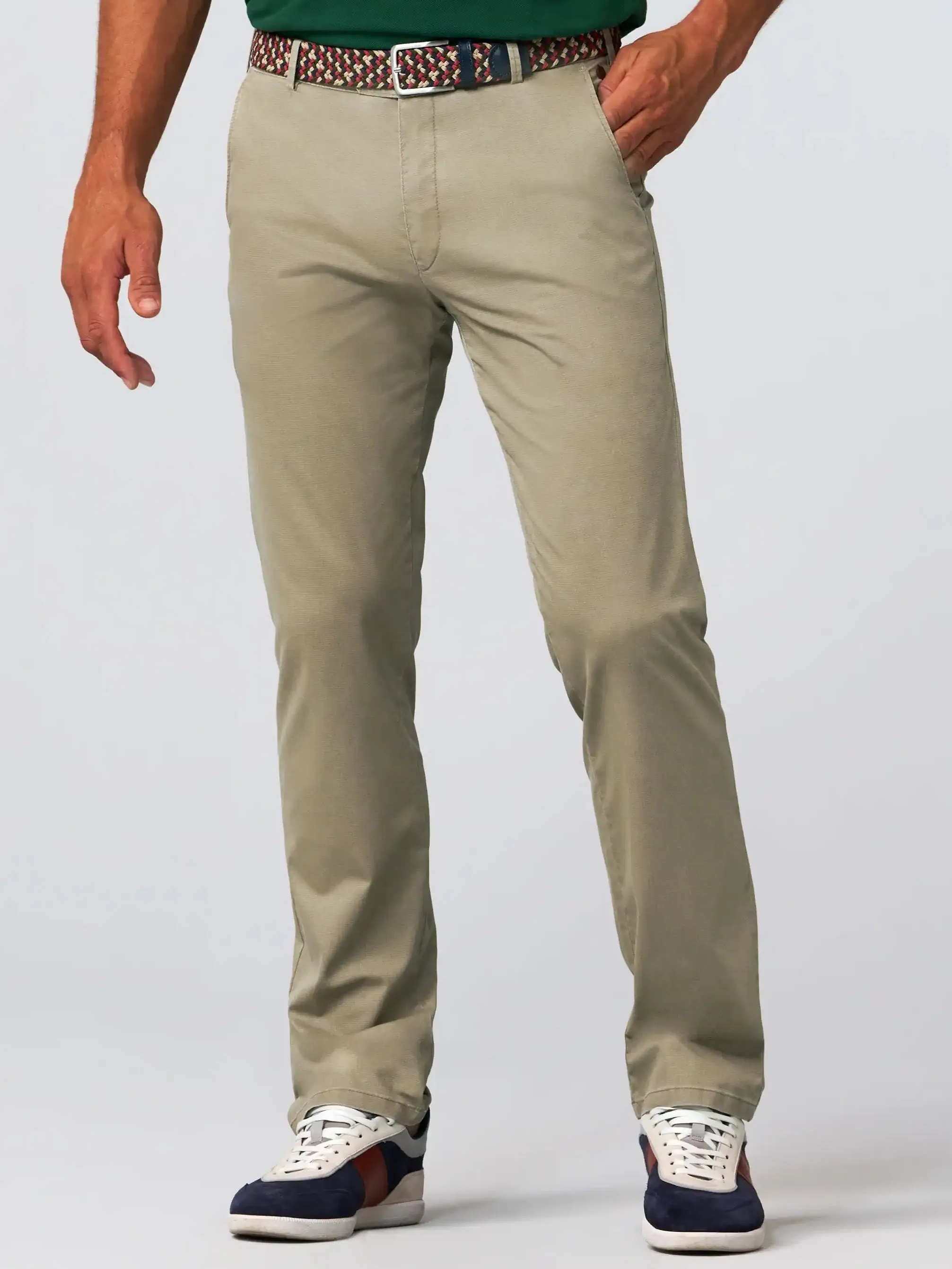 30% OFF - MEYER Roma Trousers - 5058 Liberty Fabric Cotton Chinos - Stone - Size: 34 LONG