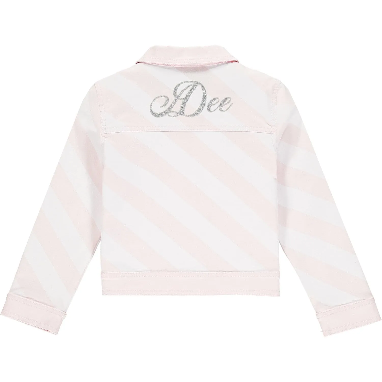 A DEE - Stripe Denim Jacket - Pink