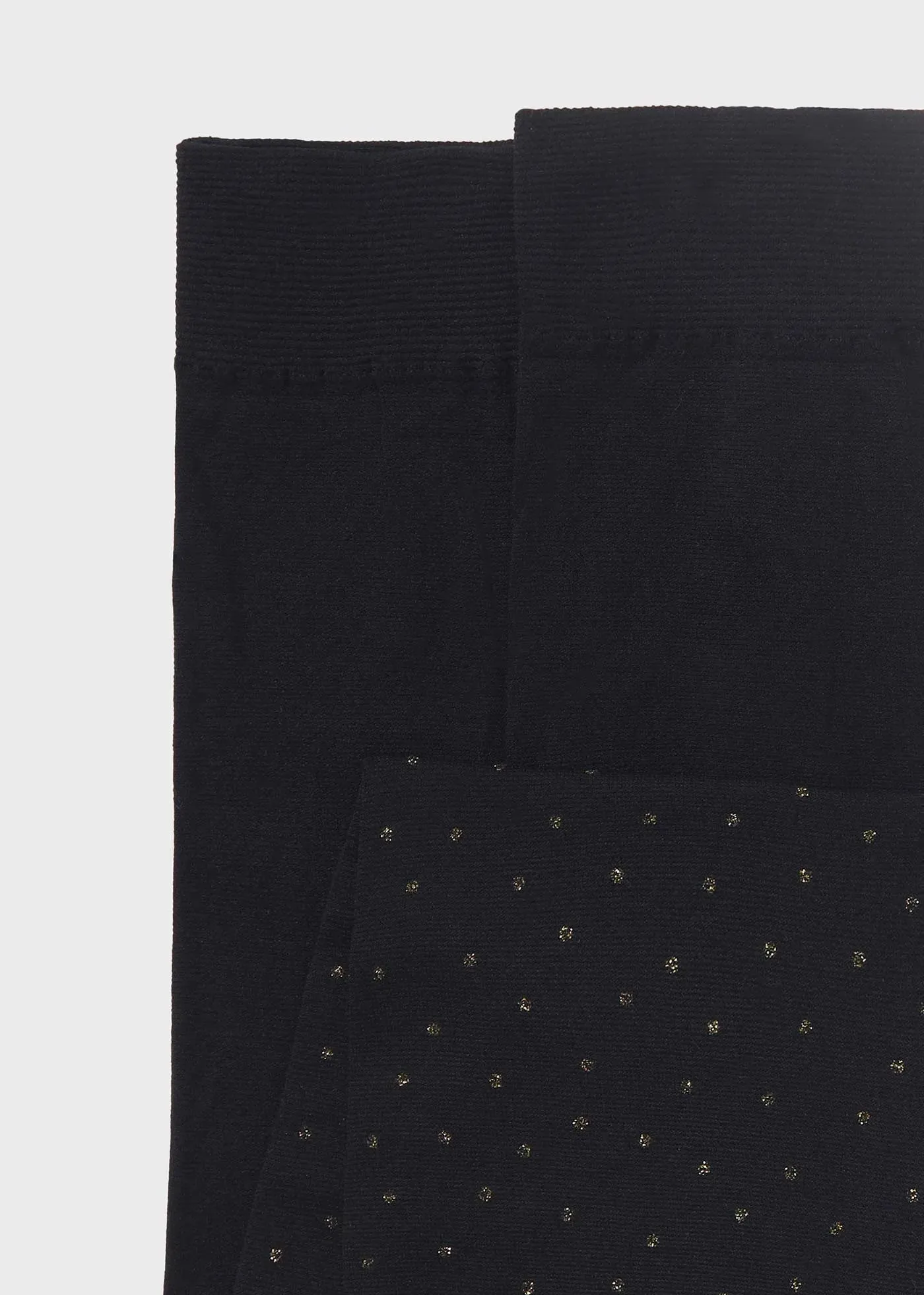 ABE Black Tights with Gold Sparkle Dots