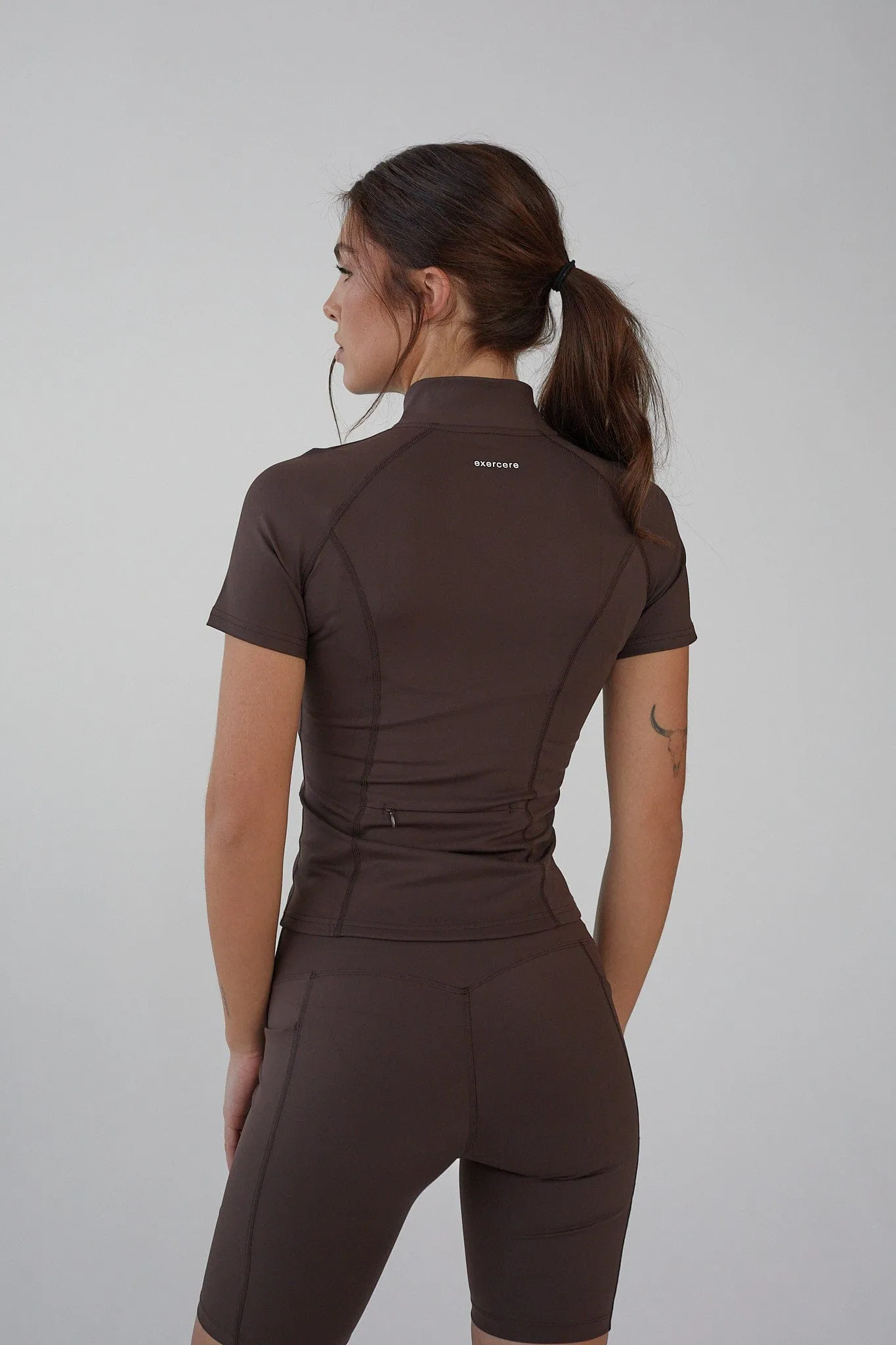 Active Short Sleeve Blouse - Pecan Brown