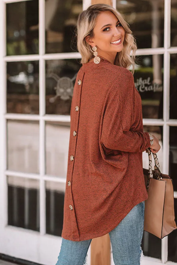 All About The Cuddles Cardigan in Rust