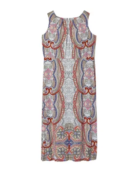 Almere Blouson Maxi Dress | Azure Blue / Red