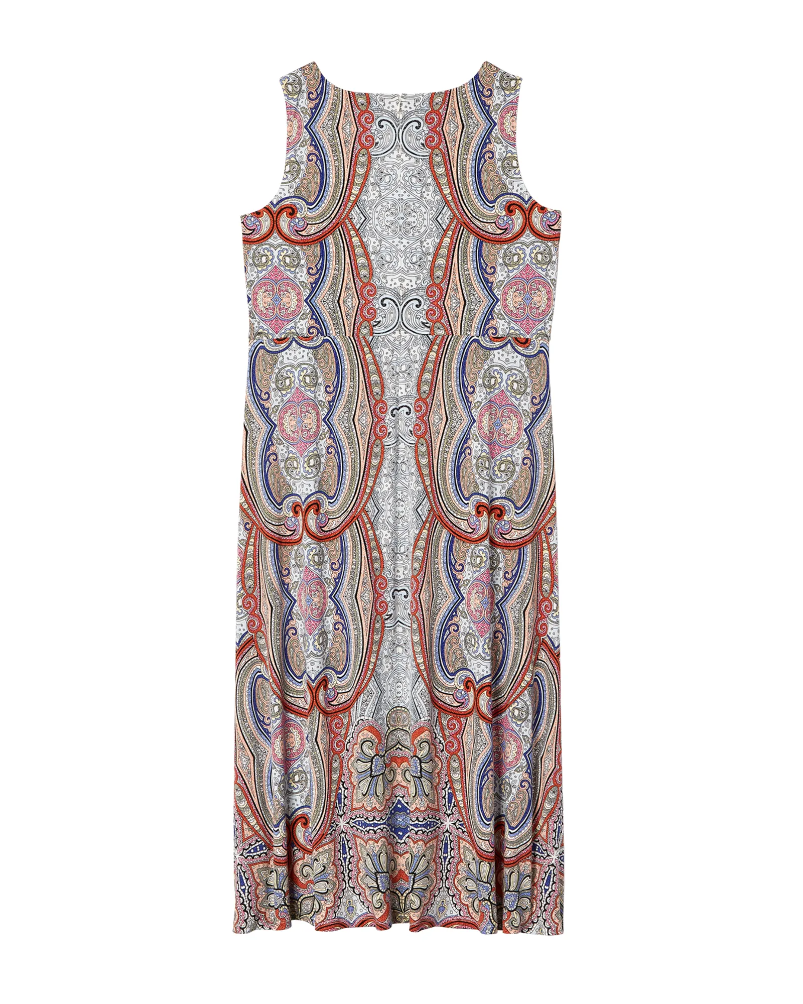 Almere Blouson Maxi Dress | Azure Blue / Red