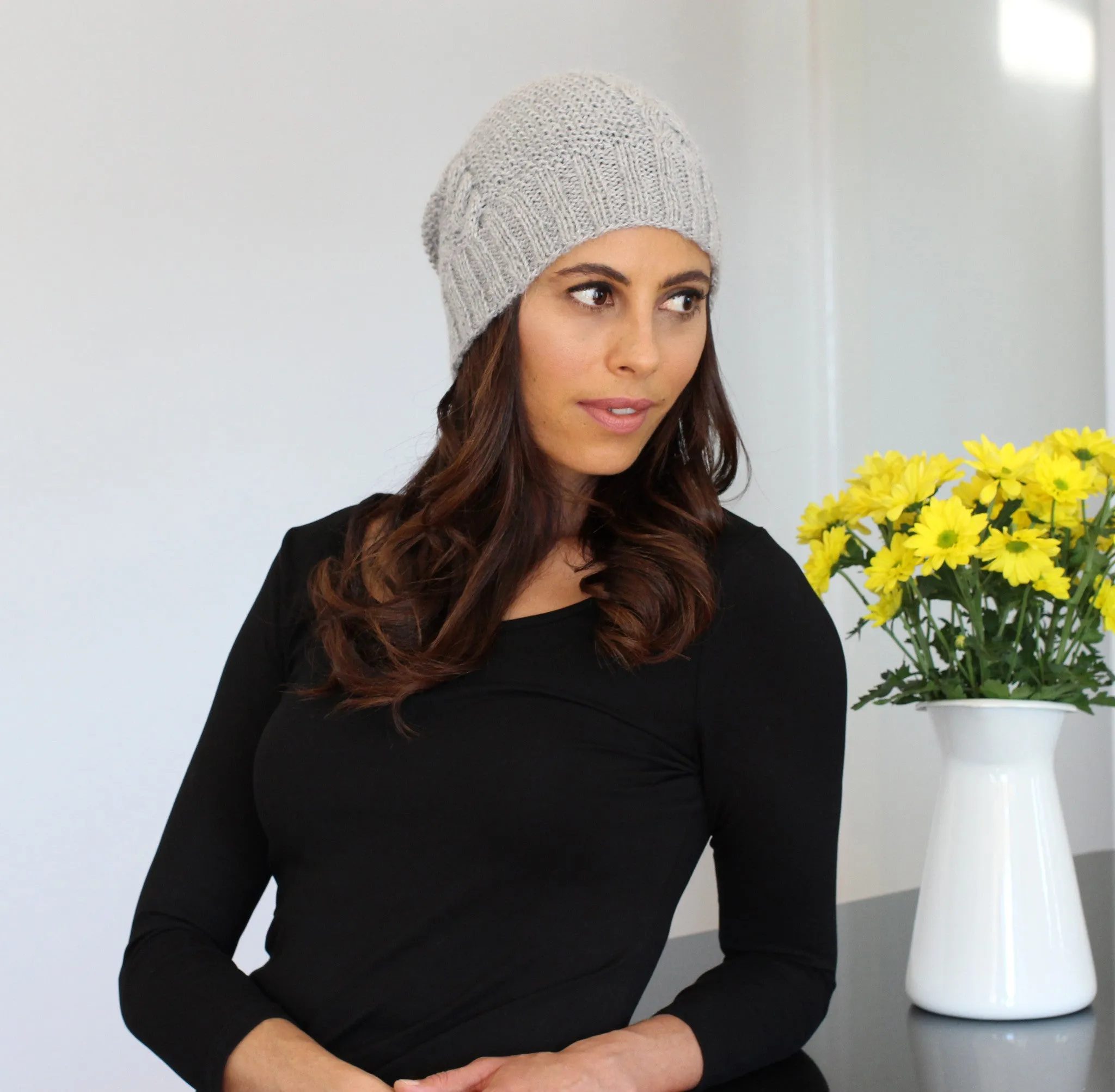 Alpaca Wool Blend Braid Beanie- SOLD OUT