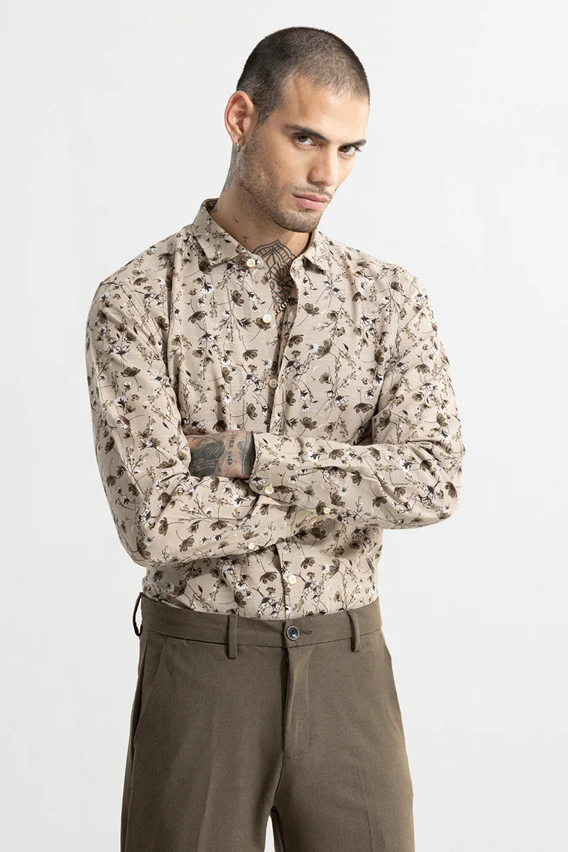 Alpinus Brown Linen Shirt