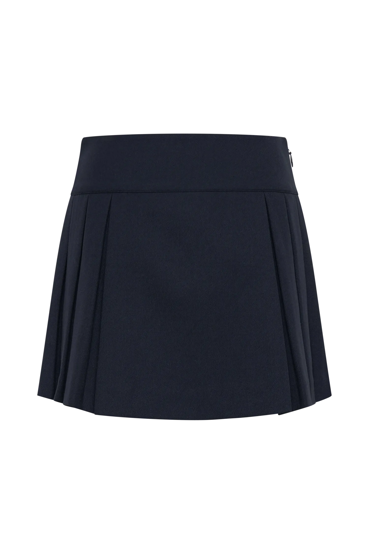 Angie Pleated Buckle Mini Skirt - Dark Navy