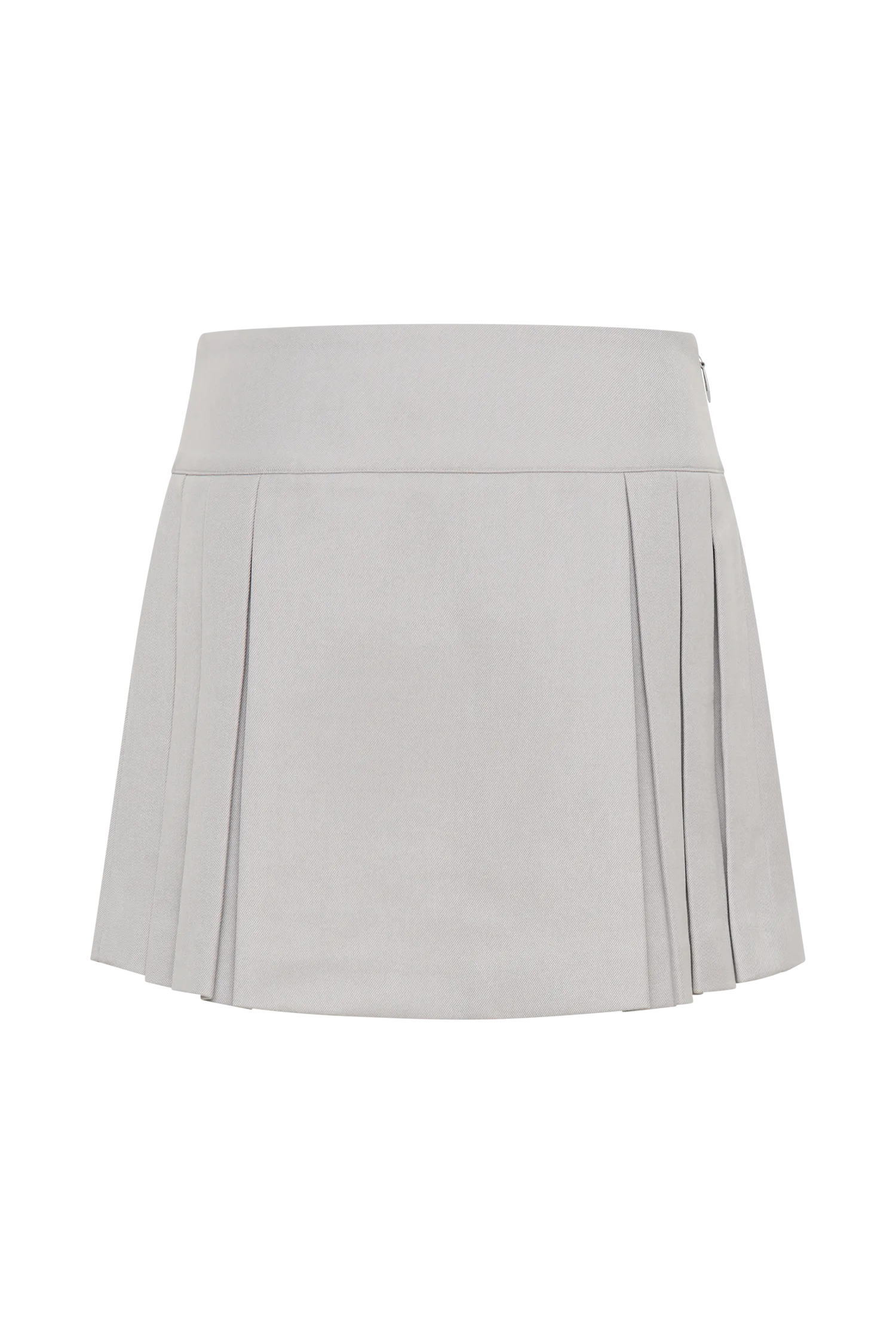 Angie Pleated Buckle Mini Skirt - Grey