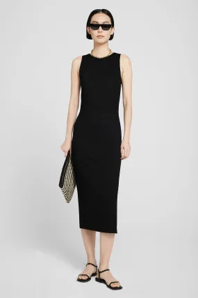 Anine Bing - Savannah Dress in Black Waffle