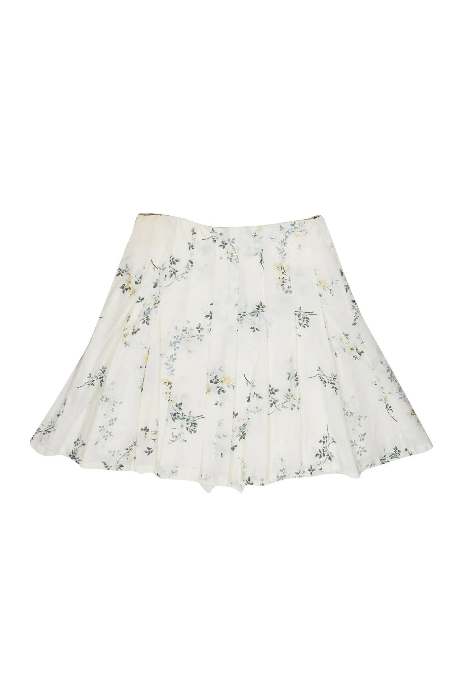 A.P.C. - Cream Floral Print Flared Skirt Sz 6