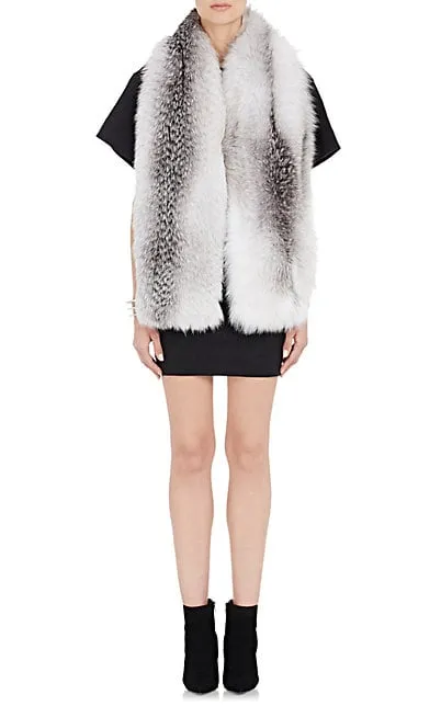 Arabella Marble Arctic Fox Fur Scarf