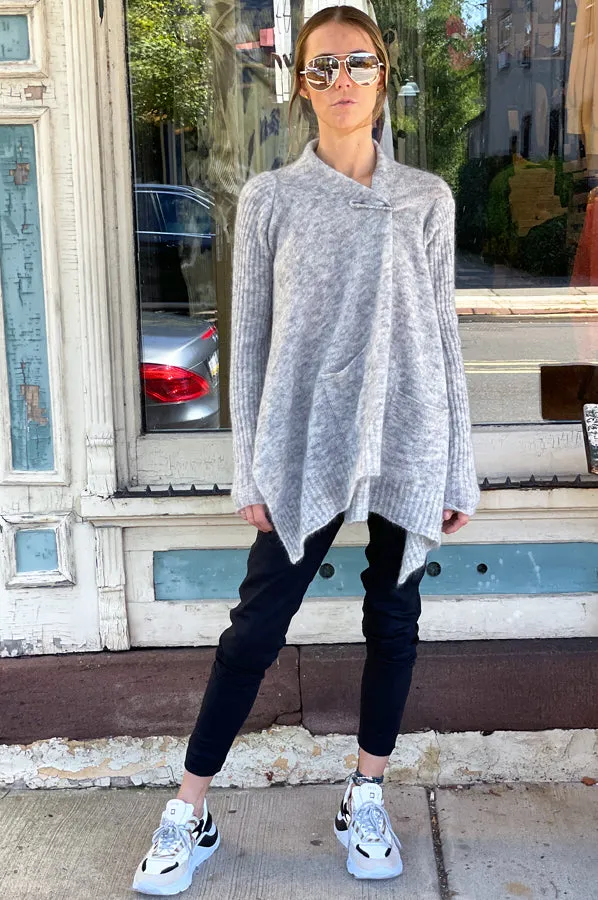 Asymmetrical Cardigan - Light Grey