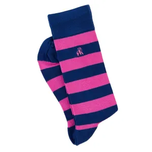 Bamboo Socks - Rich Pink Stripe