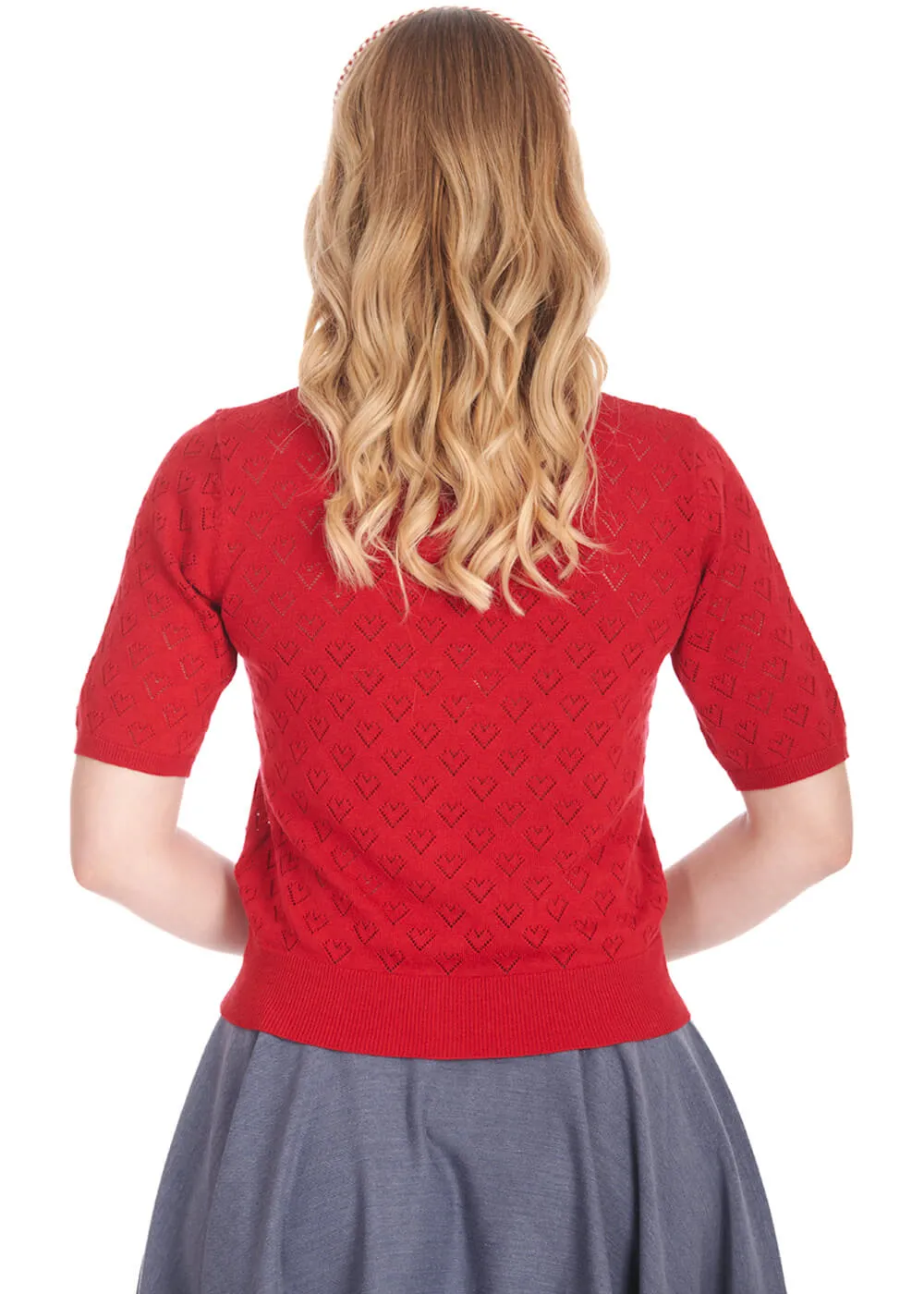 Banned Heart Blooms 40's Cardigan Red