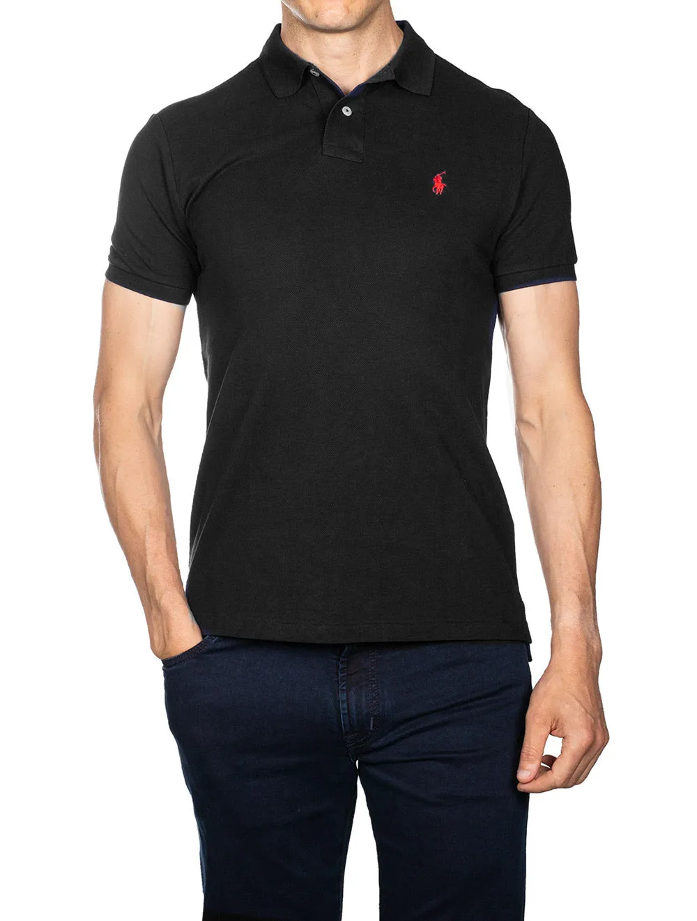 Basic Short Sleeve Polo Black