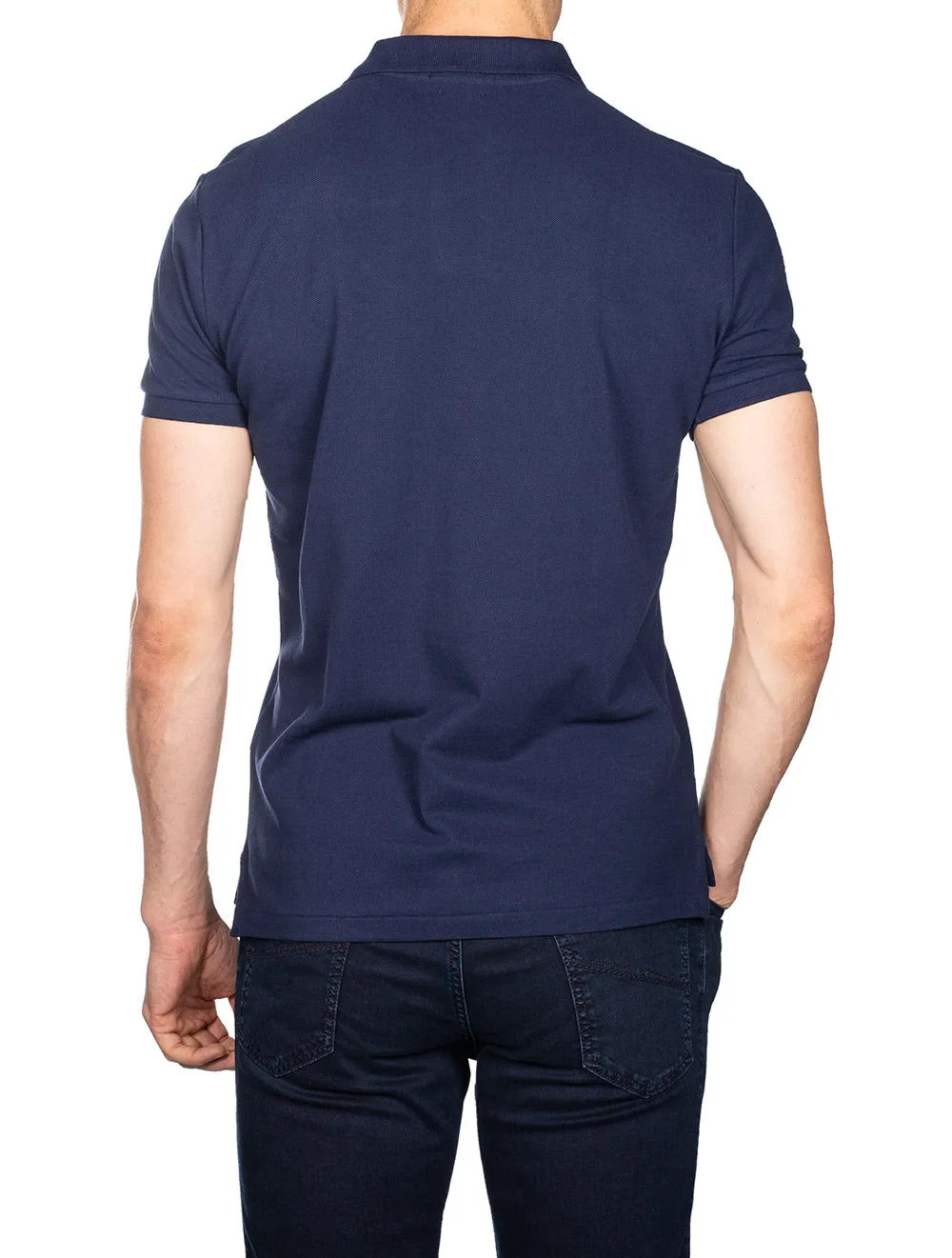 Basic Short Sleeve Polo Navy