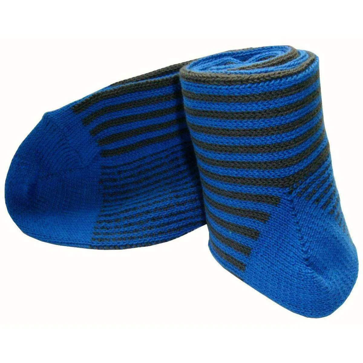 Bassin and Brown Vertical Stripe Midcalf Socks - Blue/Grey