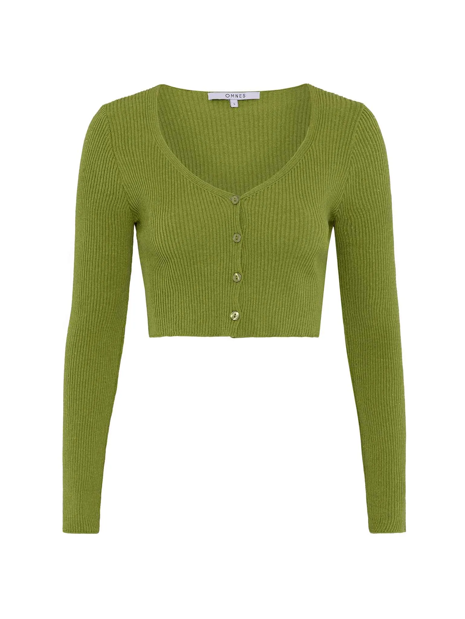 Begonia Cropped Cardigan in Green