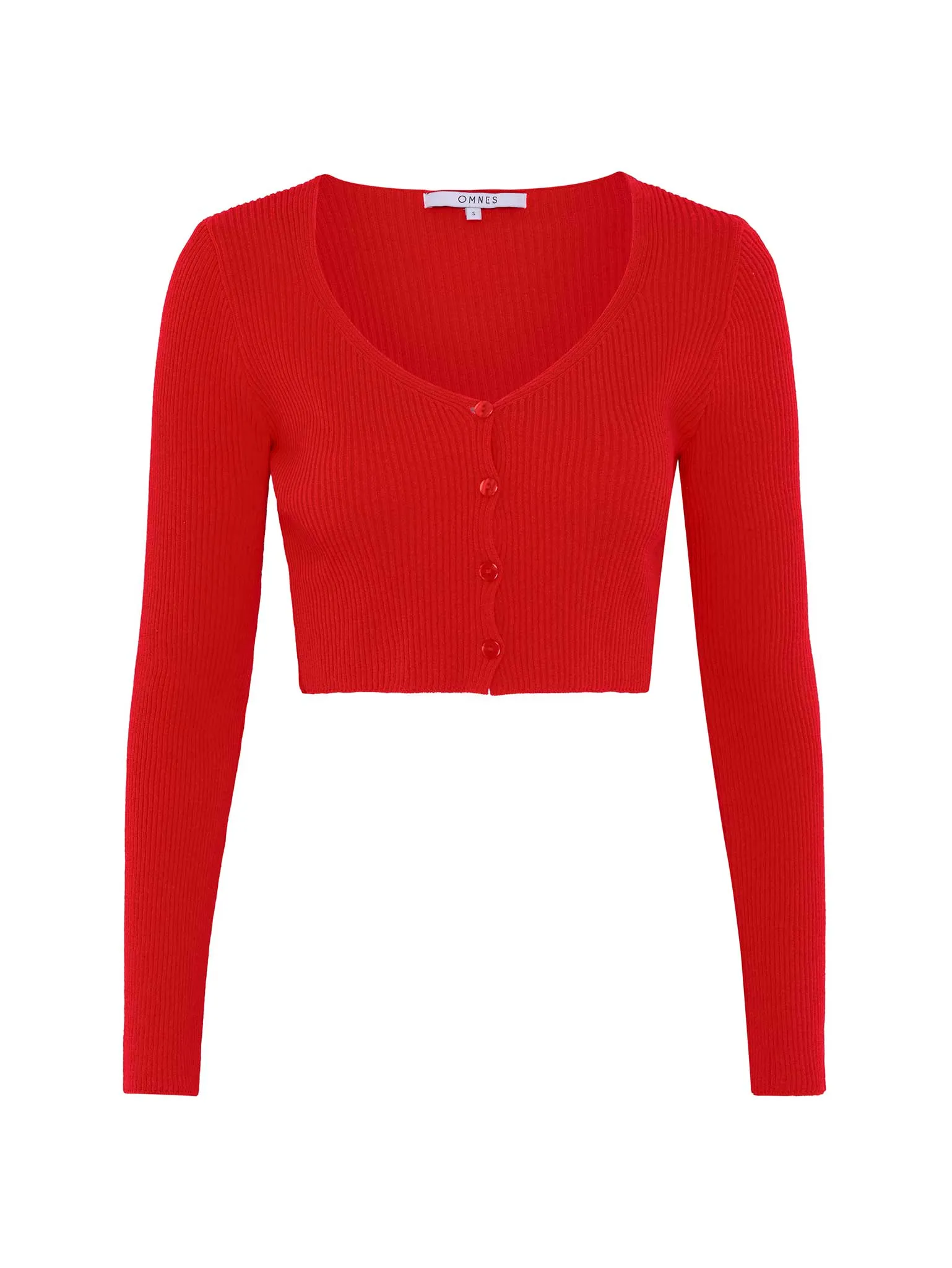 Begonia Cropped Cardigan in Red