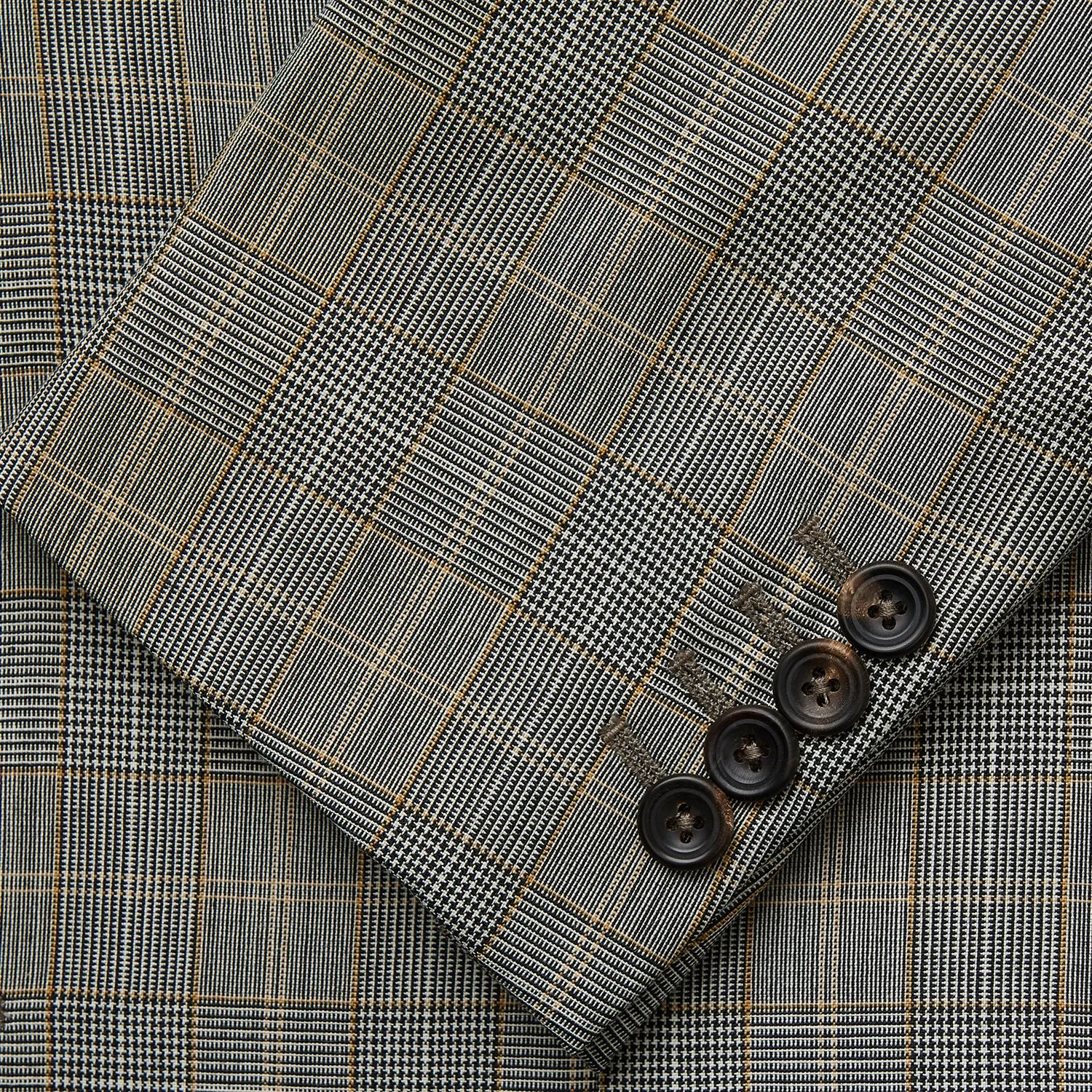 Beige Wool Prince-of-Wales Check Jacket