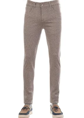 Beige Zigzag Detailed Knit Pants