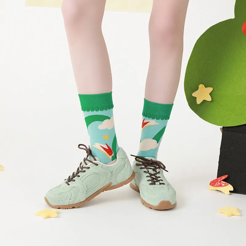 Beligogo 4 Stylish & Comfortable Hopping Rabbit Crew Socks