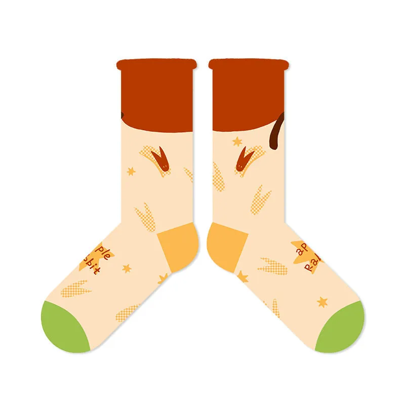 Beligogo 4 Stylish & Comfortable Hopping Rabbit Crew Socks