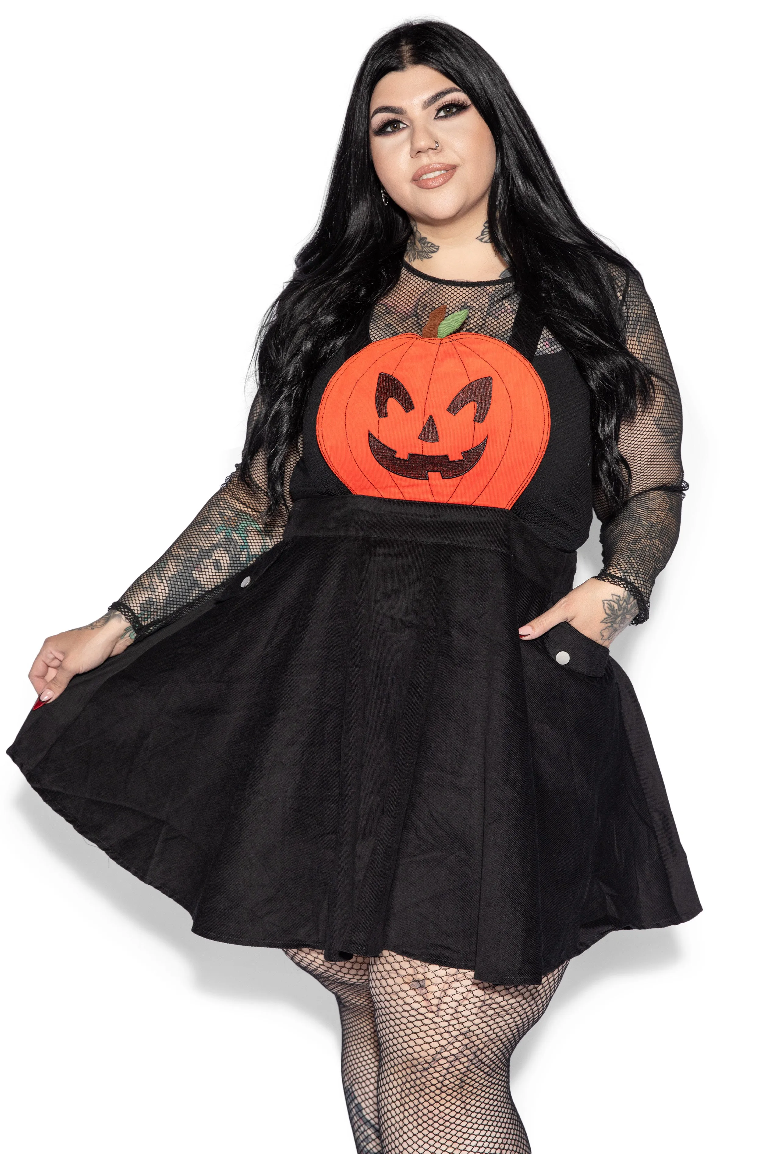 Black & Orange Jack-O-Lantern Pinafore