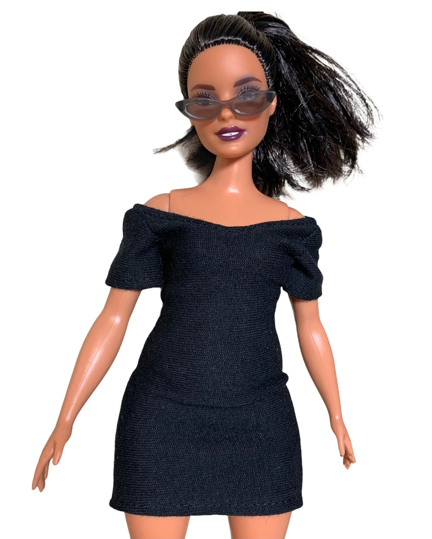 Black dress for Barbie doll simple dress