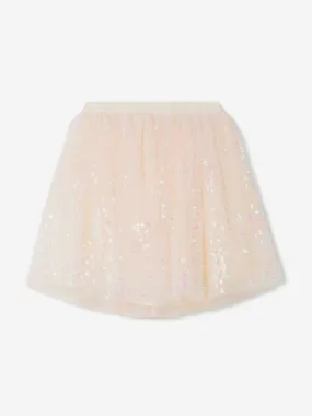 Bonpoint Girls Pois Tulle Skirt in Pink