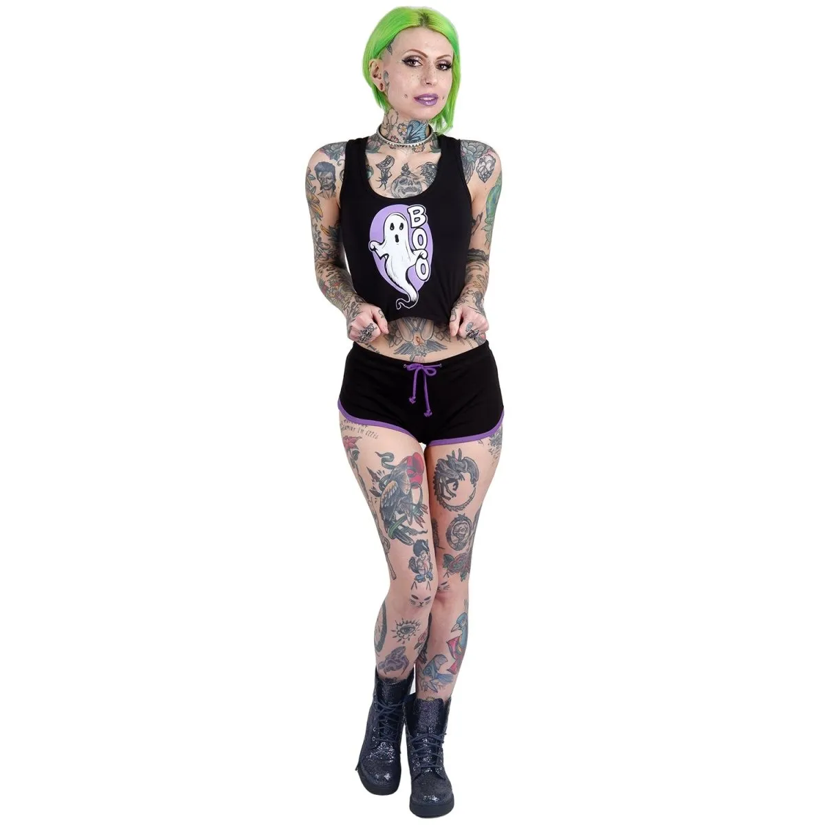 Boo! Spooky Ghost Cropped Tank Top