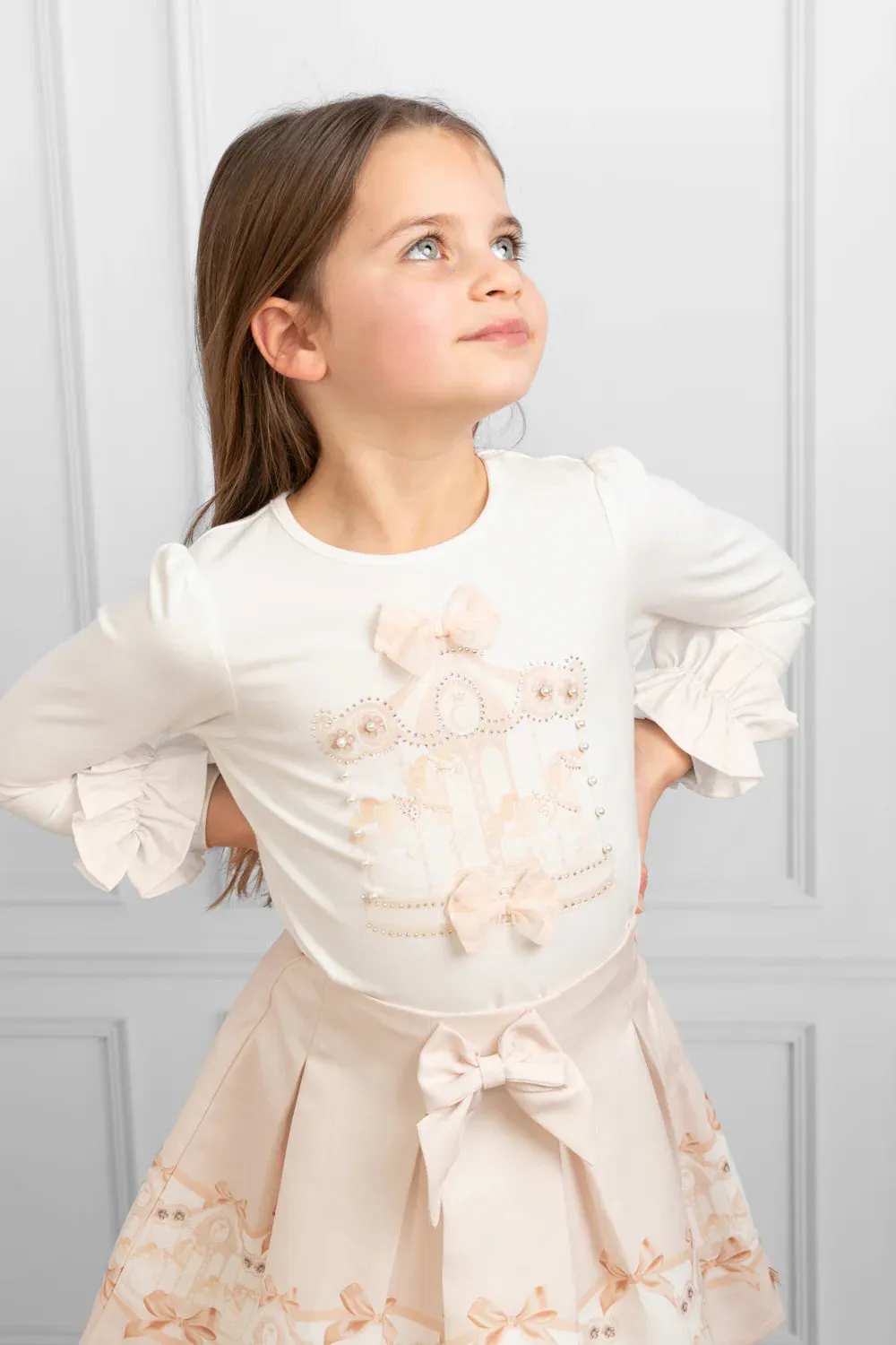 Caramelo Kids - 2 piece carousel skirt and top outfit