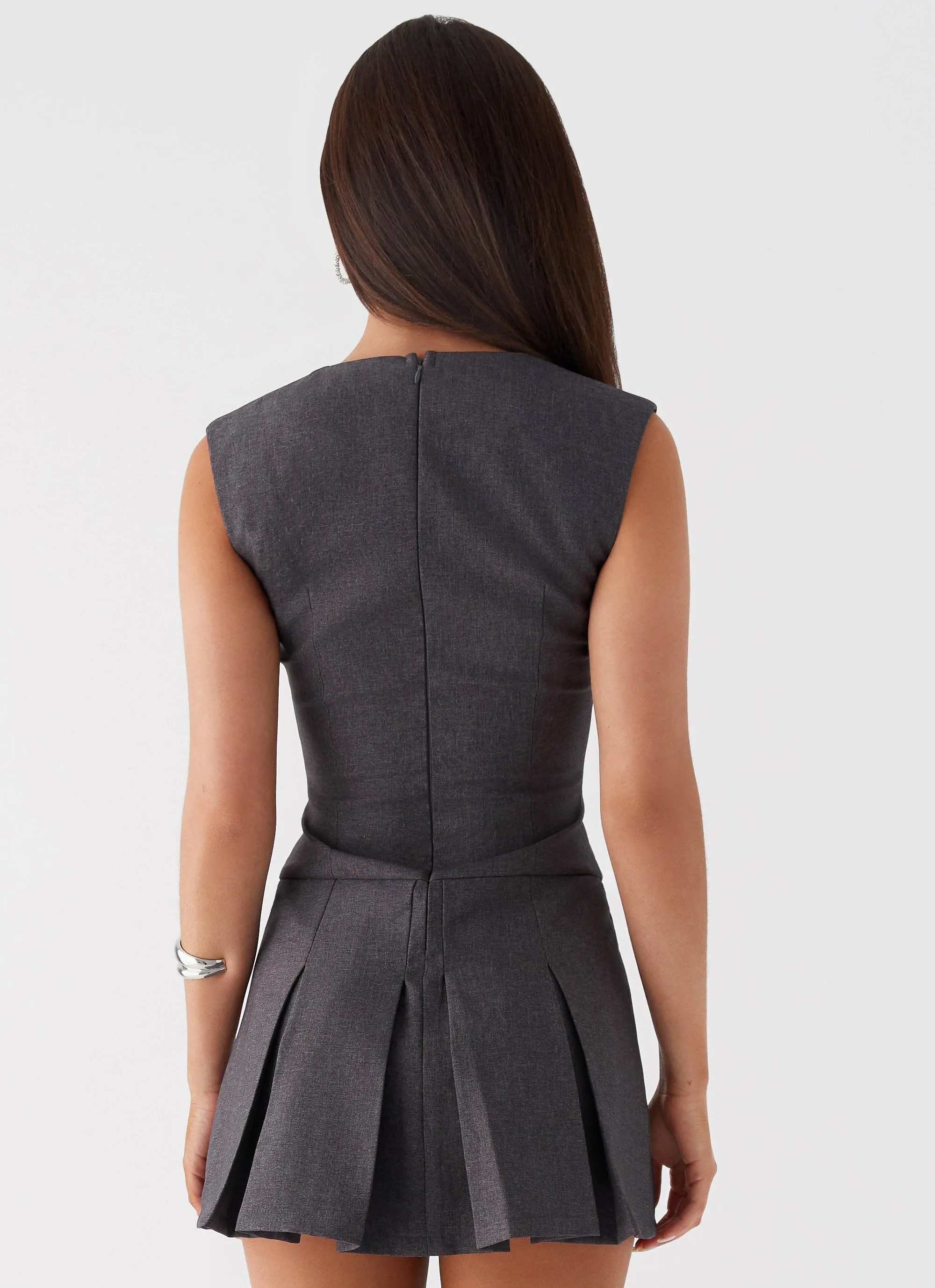 Cassia Mini Dress - Charcoal