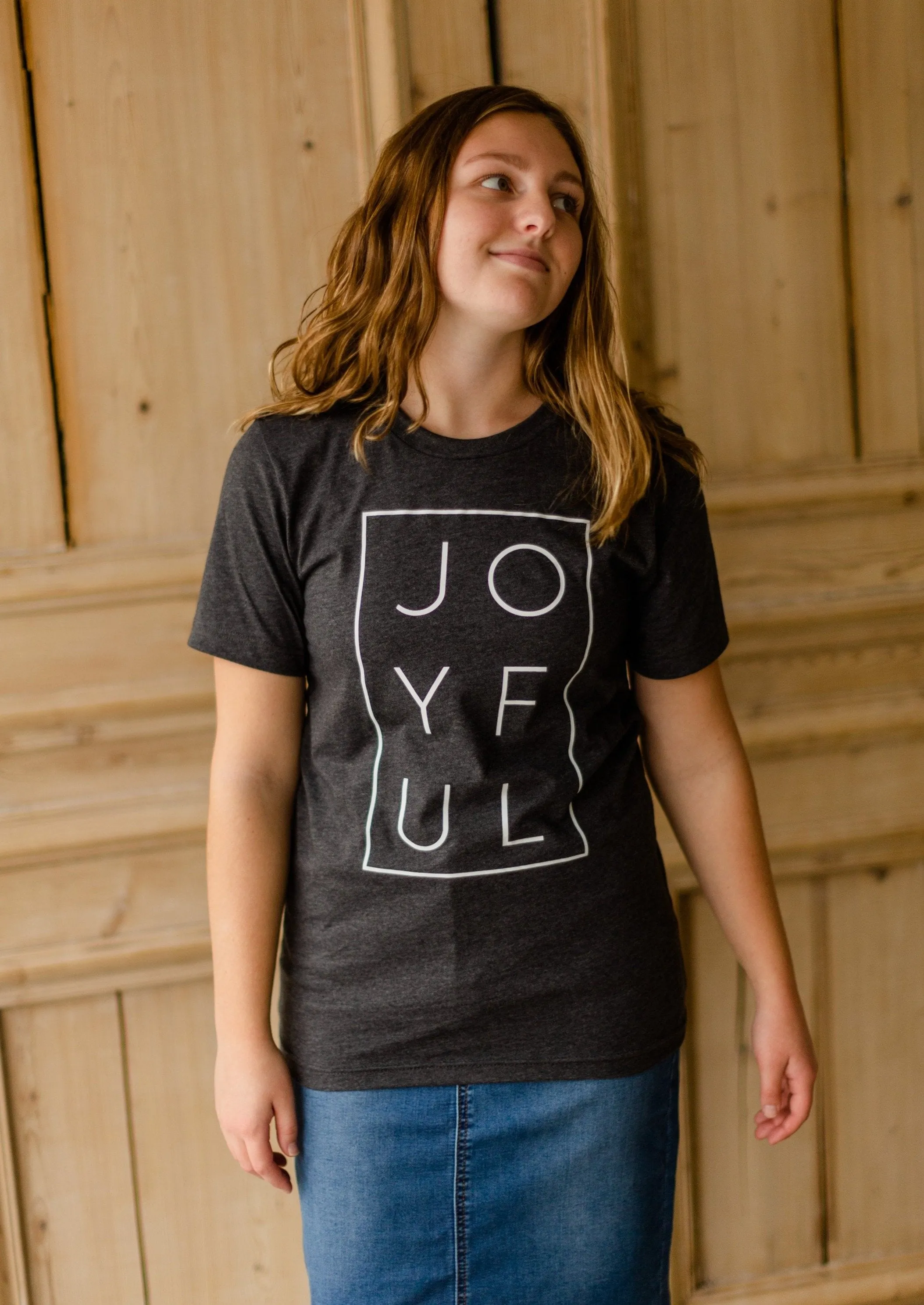 Charcoal Joyful Graphic Tee - FINAL SALE