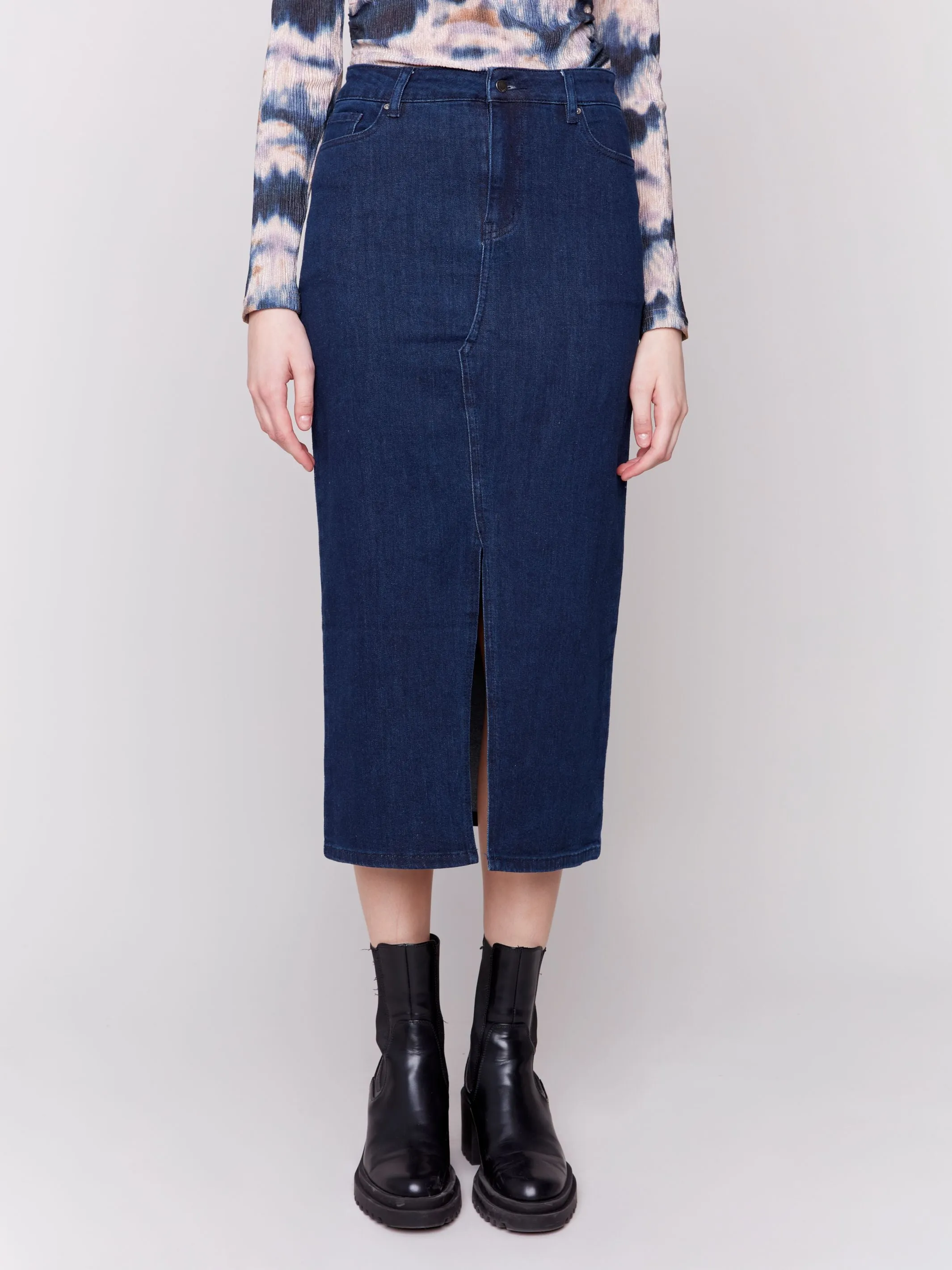 Charlie B- Long Denim Skirt