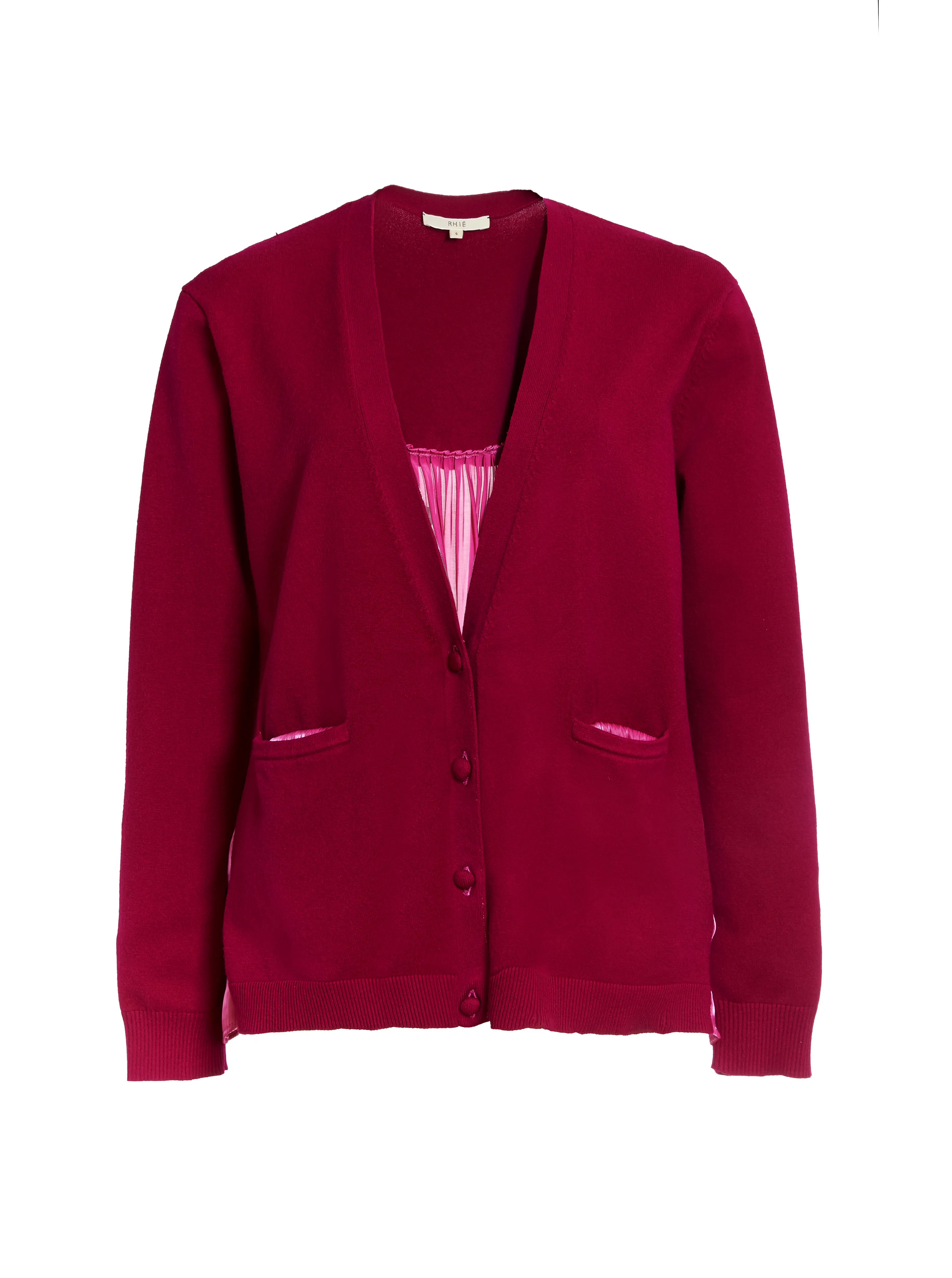 CHARMEUSE BACK CARDIGAN, FUCHSIA