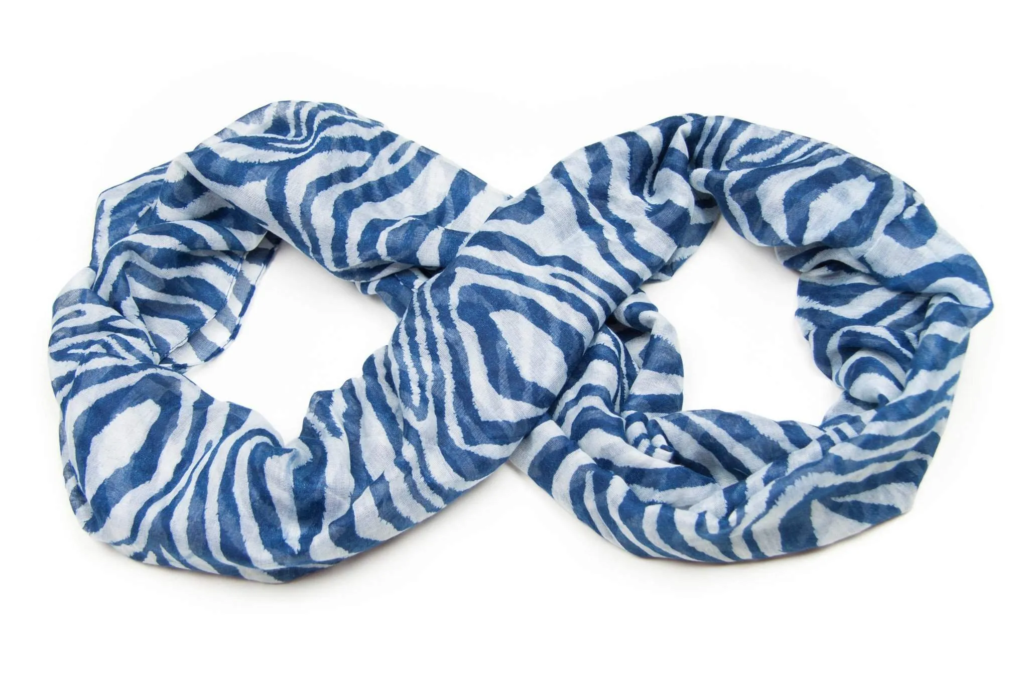 Circle Scarf / Blue & White / Unisex