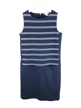 Crewcuts, Girls' Silver Dot Print Knit Dress, Navy/Silver, Size 10