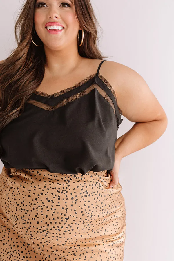 Croissants And Kisses Lace Tank In Black Curves