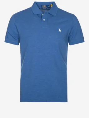 Custom Slim Fit Mesh Polo Shirt Blue