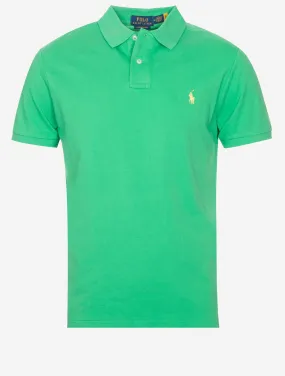 Custom Slim Fit Mesh Polo Shirt Green Ash