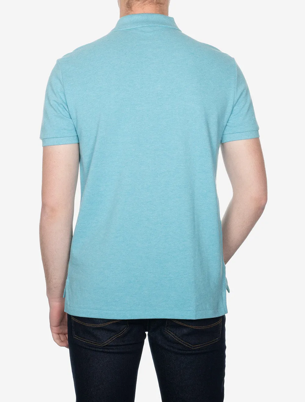 Custom Slim Fit Mesh Polo Shirt Turquoise