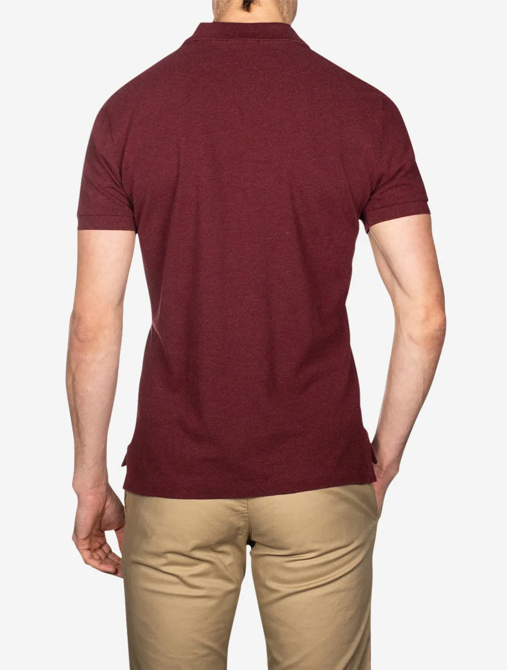 Custom Slim Fit Mesh Polo Shirt Wine