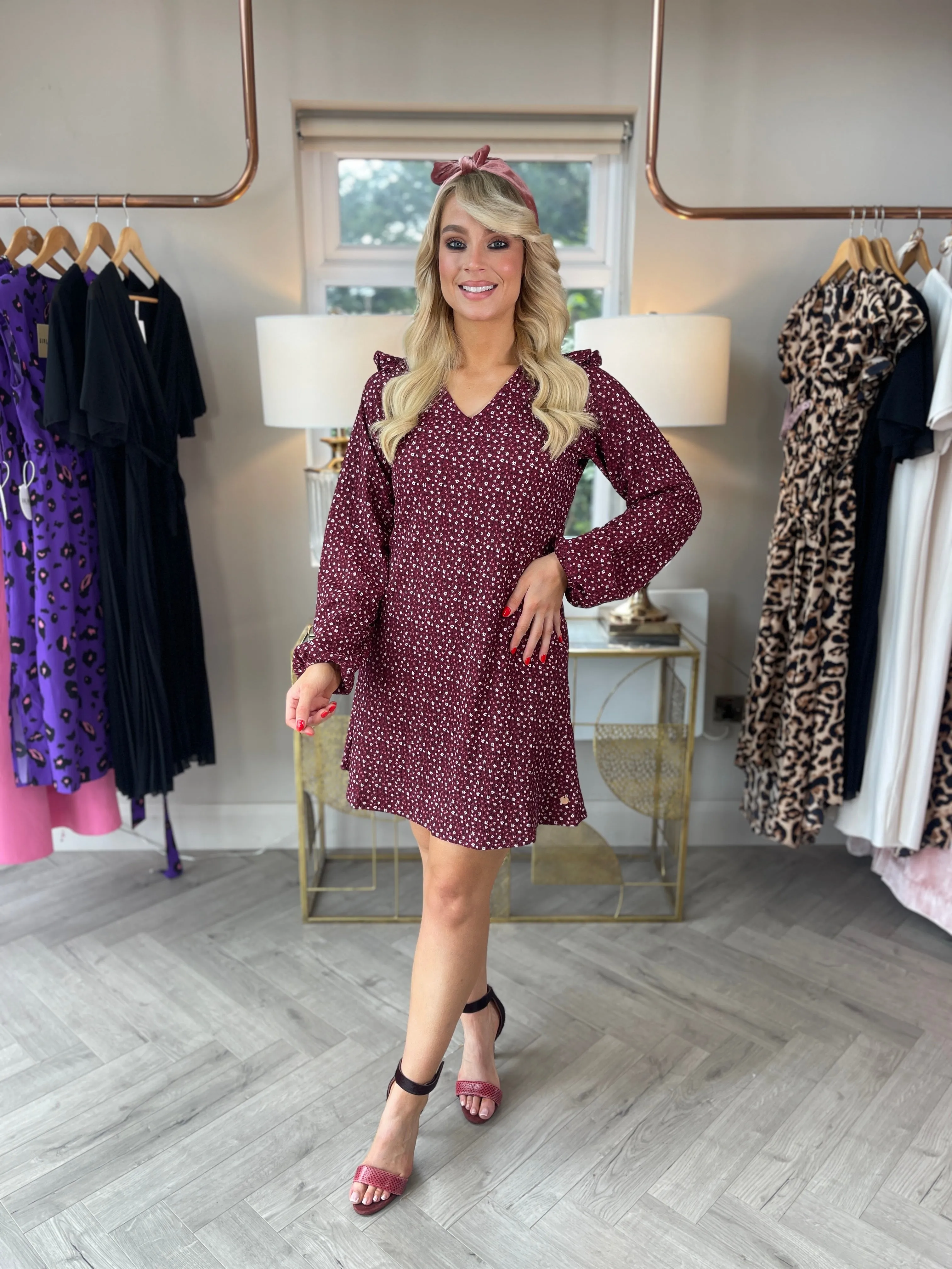 Delma Dress Burgundy