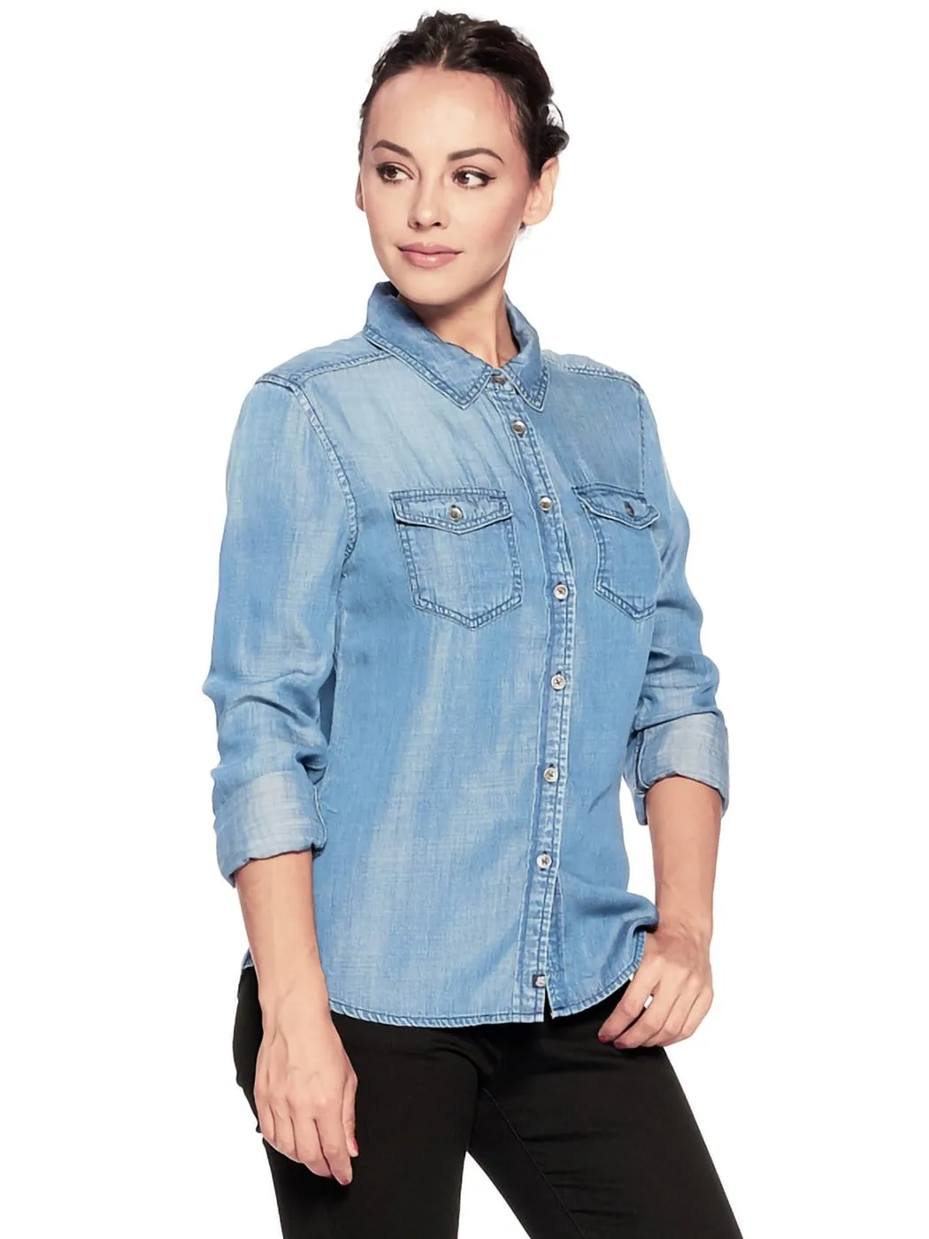 Denim Western Button Down Shirt