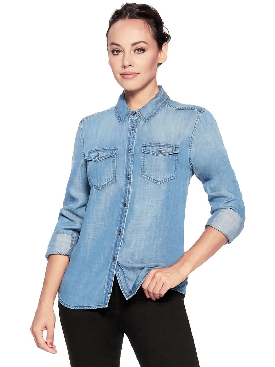 Denim Western Button Down Shirt